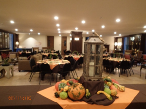 Autumn dinner setup in alumni center downstairs on 11/08/2015 (enlarge
